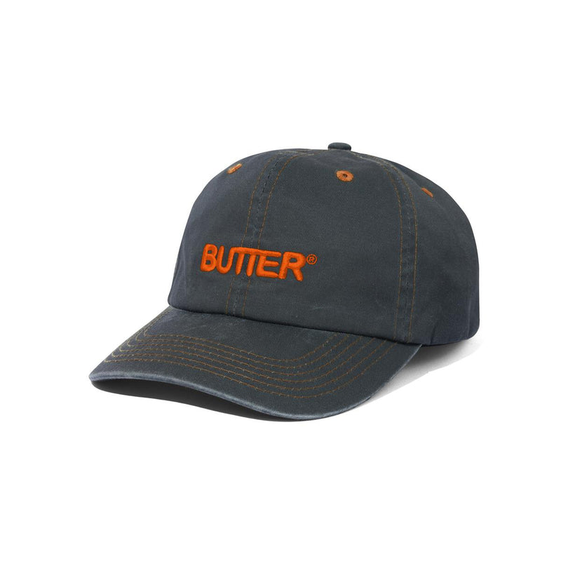 Butter Goods Rounded Logo 6 Panel Cap - Black