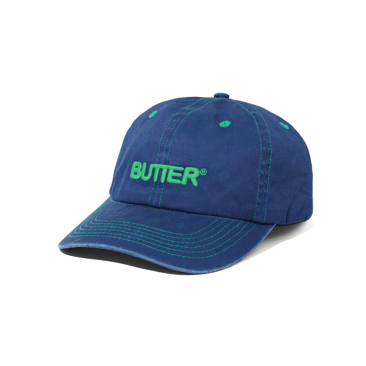 Butter Goods Rounded Logo 6 Panel Cap - Navy