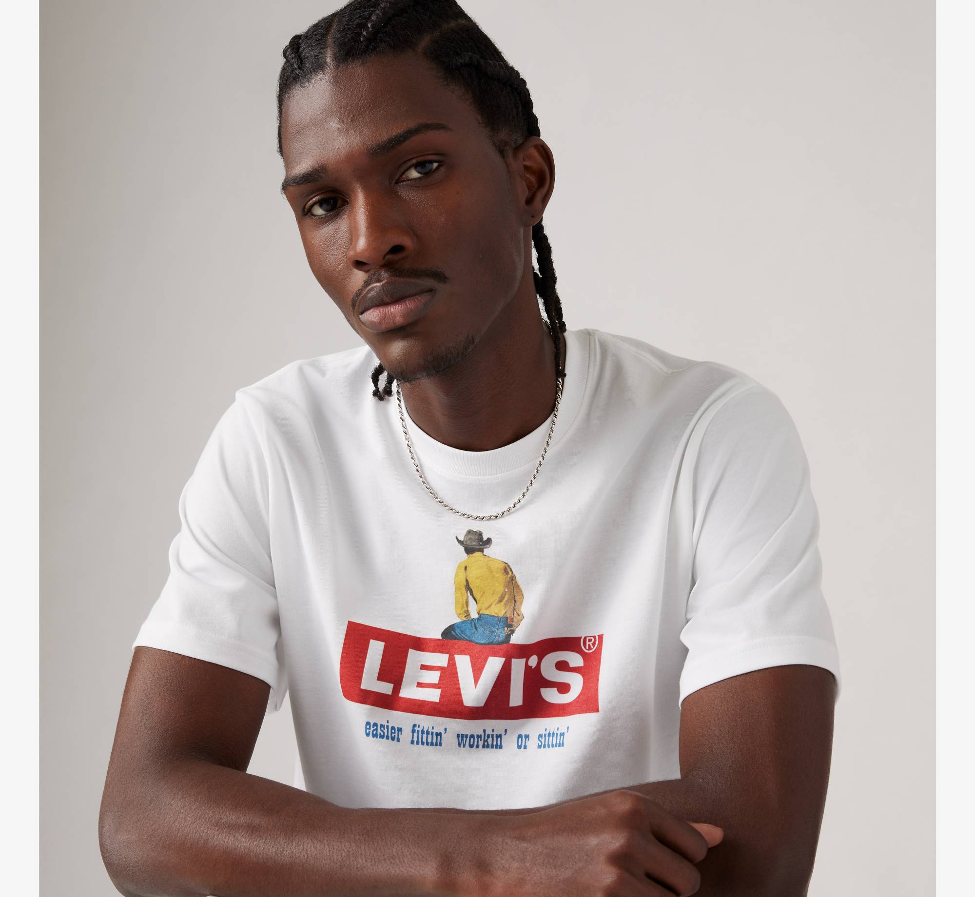 Levi's Relaxed Fit Graphic Tee - Cowboy Boxtab White