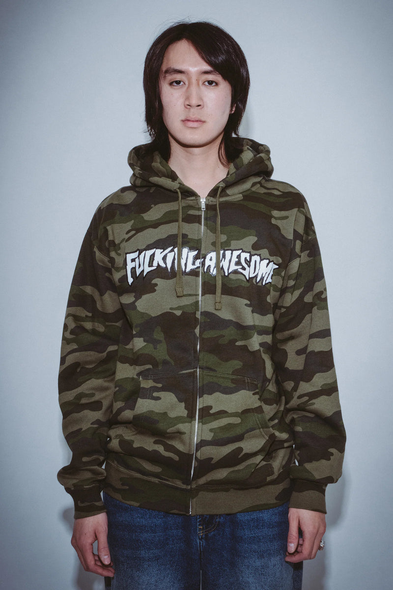 Fucking Awesome Stamp Logo Zip Hoodie - Camo