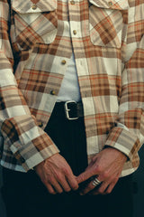 Brixton Bowery L/S Flannel - Whitecap/Pinecone Brown/Burro