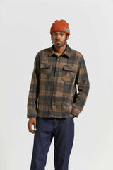 Brixton Bowery Arctic Stretch L/S Fleece - Burro Brown/Black Plaid