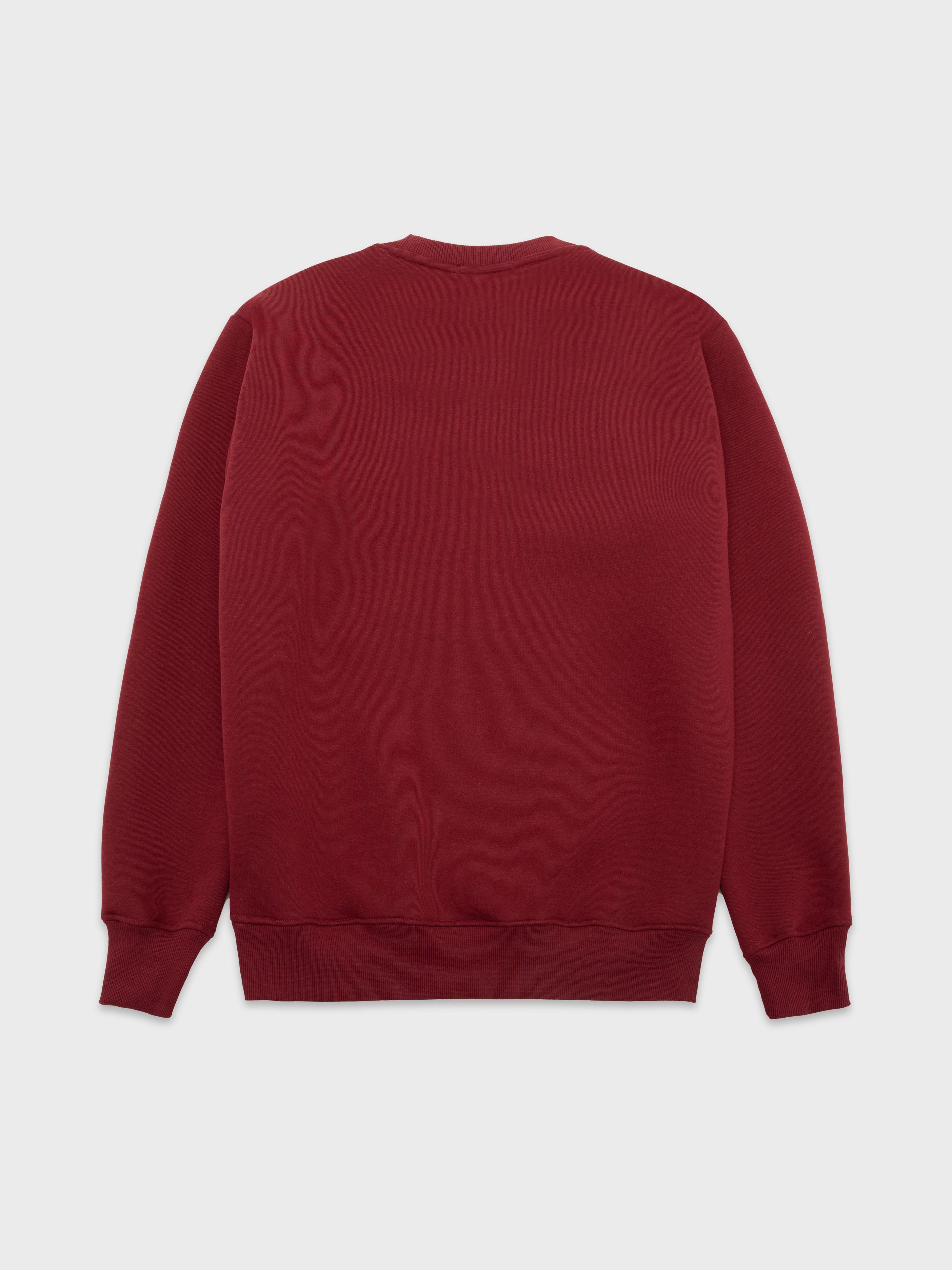 Cat WWR Varsity Crewneck - Maroon