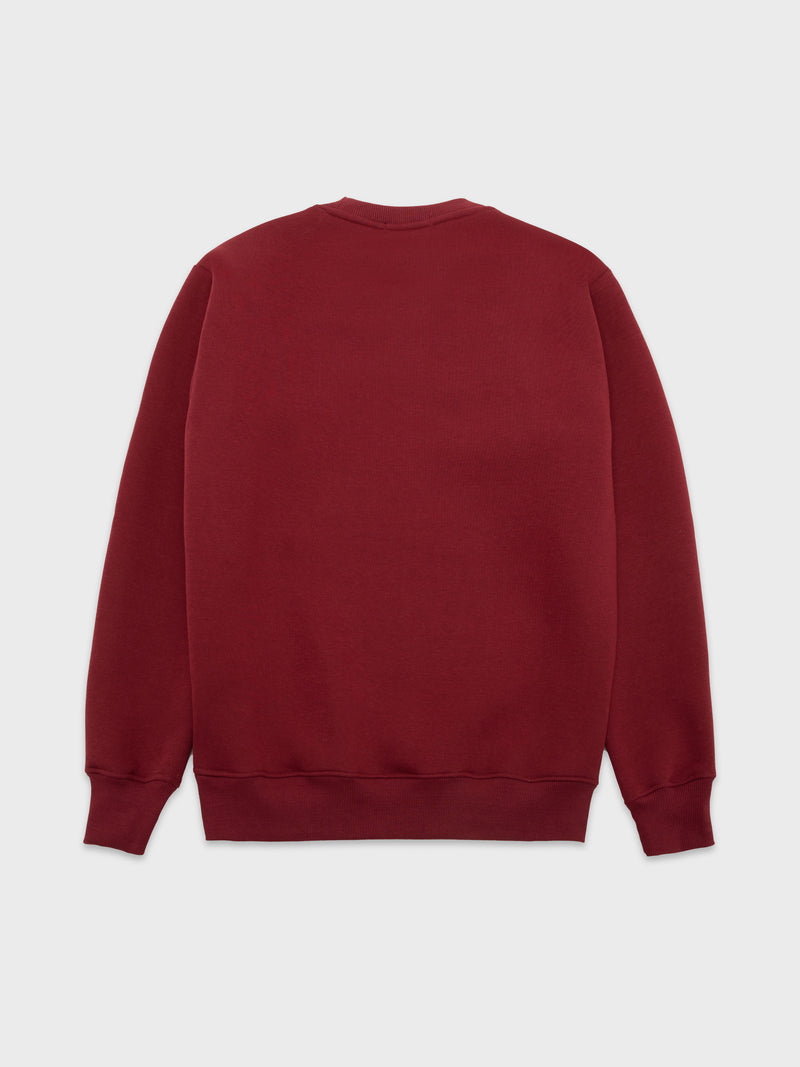 Cat WWR Varsity Crewneck - Maroon