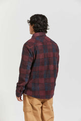 Brixton Bowery Arctic Stretch L/S Fleece - Cordovan Red/Washed Navy Plaid