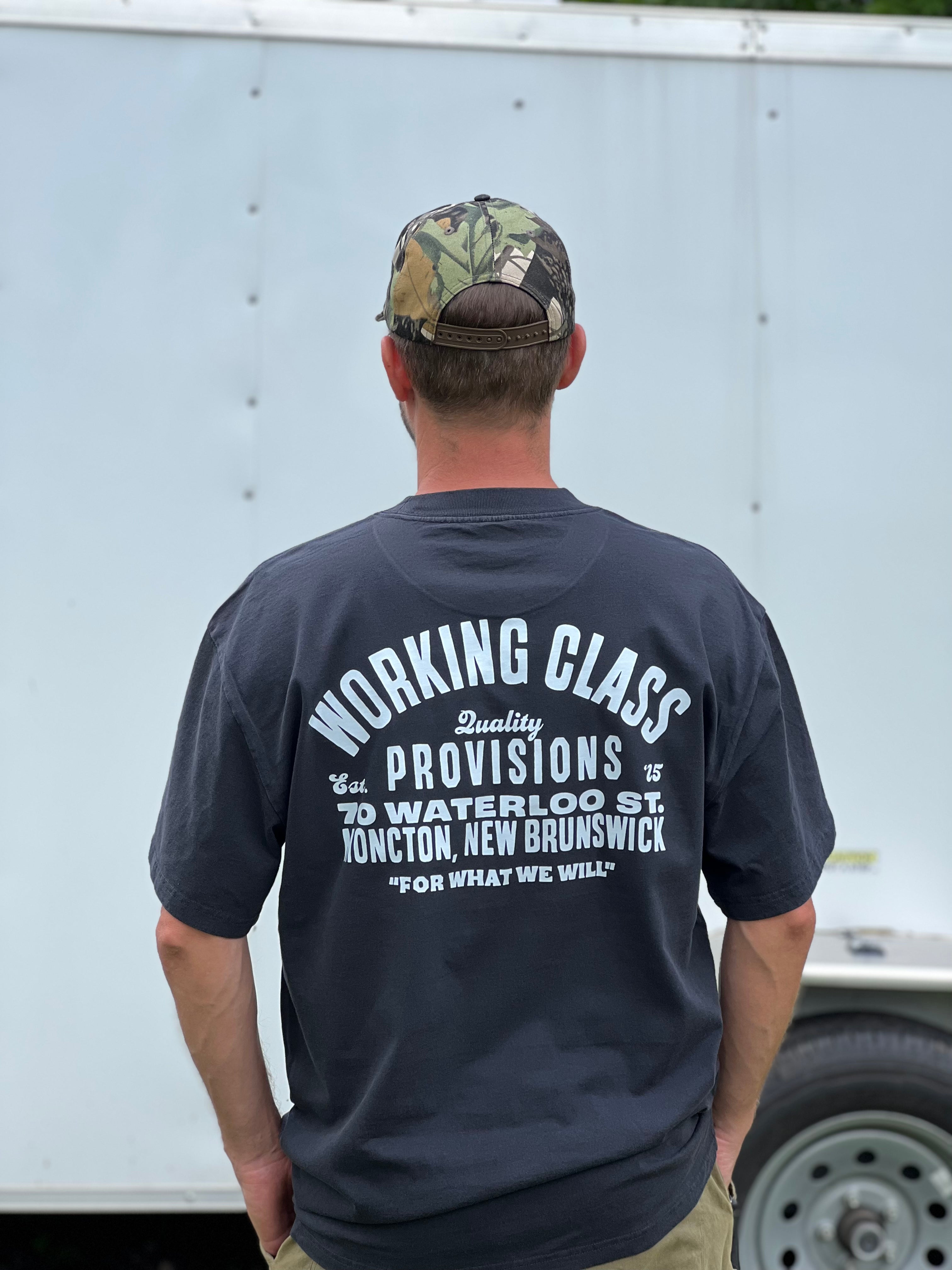 Working Class Heavy Provisions Tee - Faded Black/White