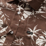 Brixton Charter Slub S/S Woven - Sepia Umbrella Scene