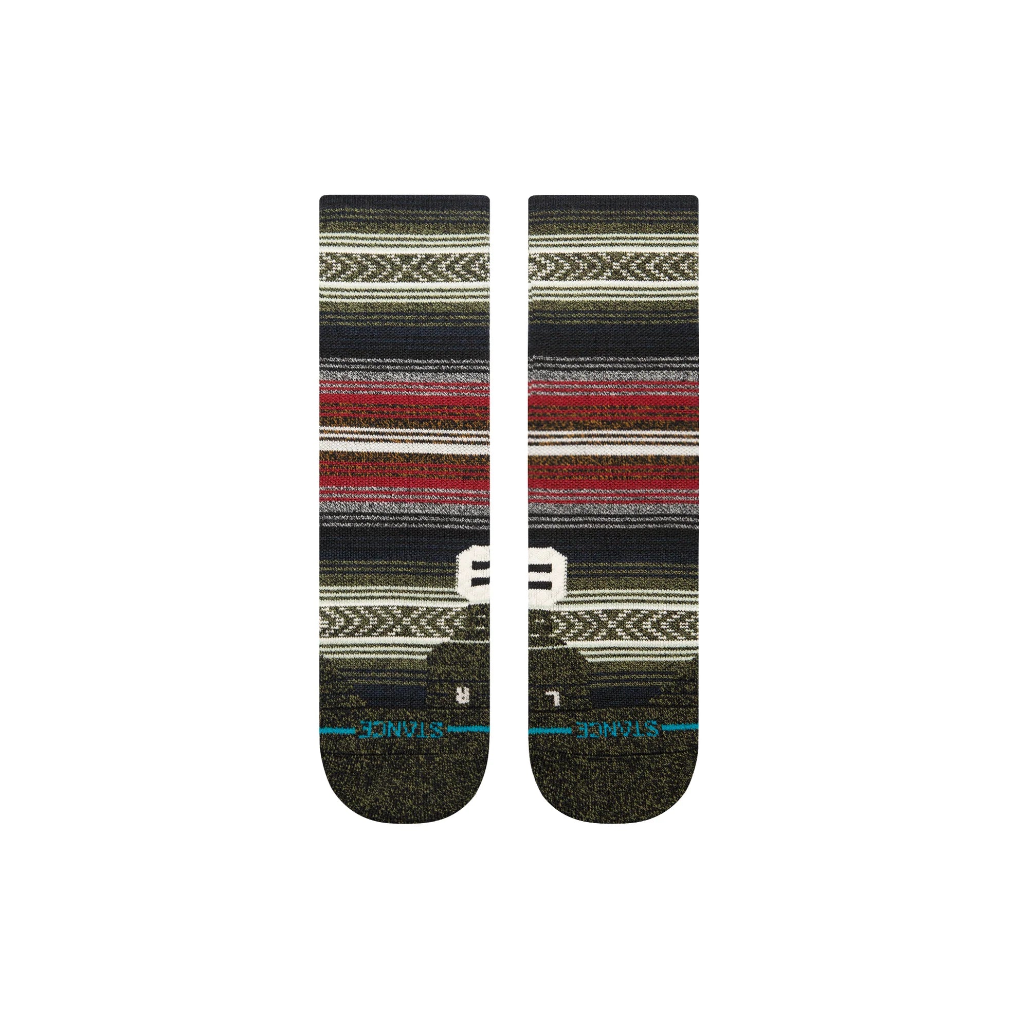 Stance Mid Wool Crew Socks - Black/Red