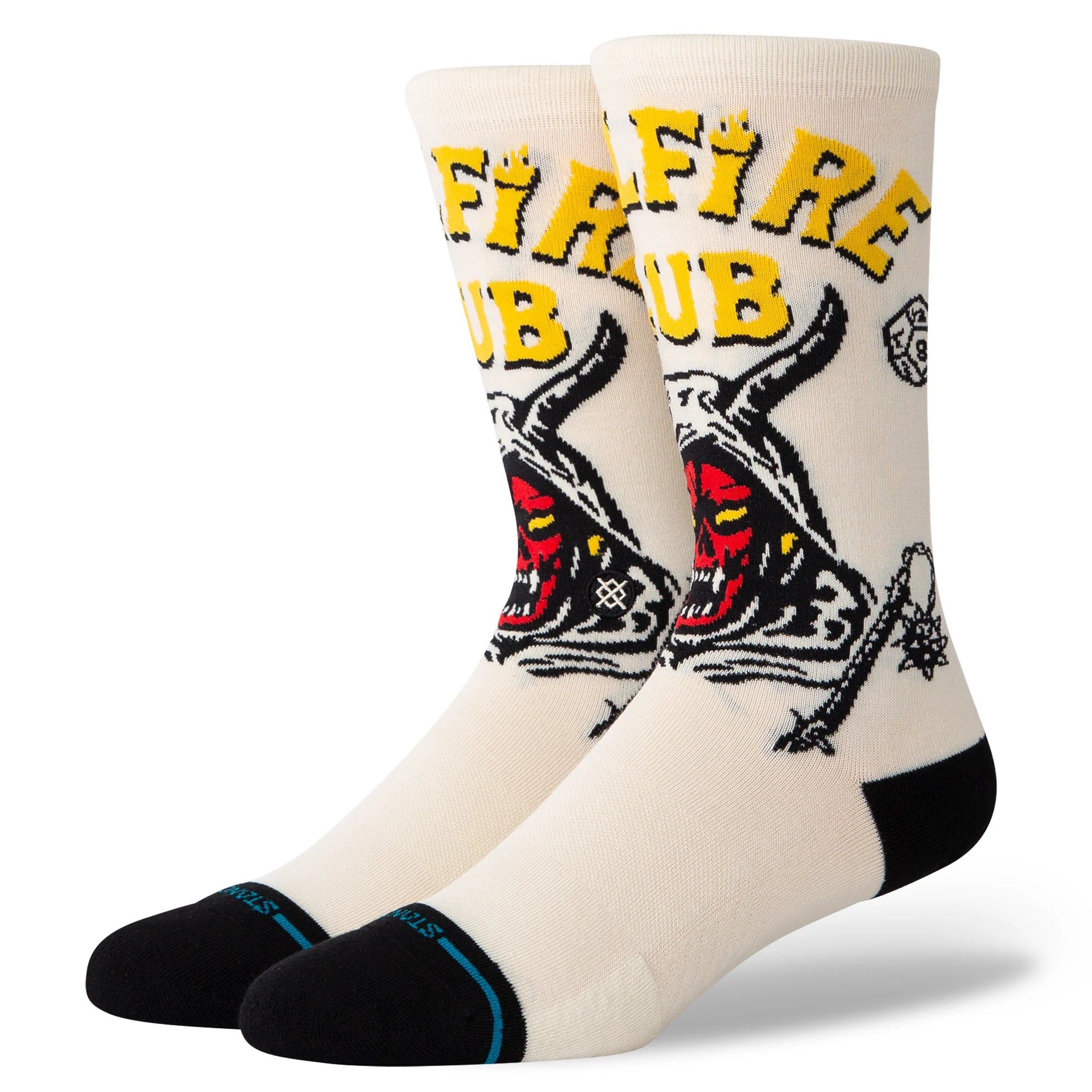 Stance x Stranger Things Hellfire Crew Socks - Vintage White