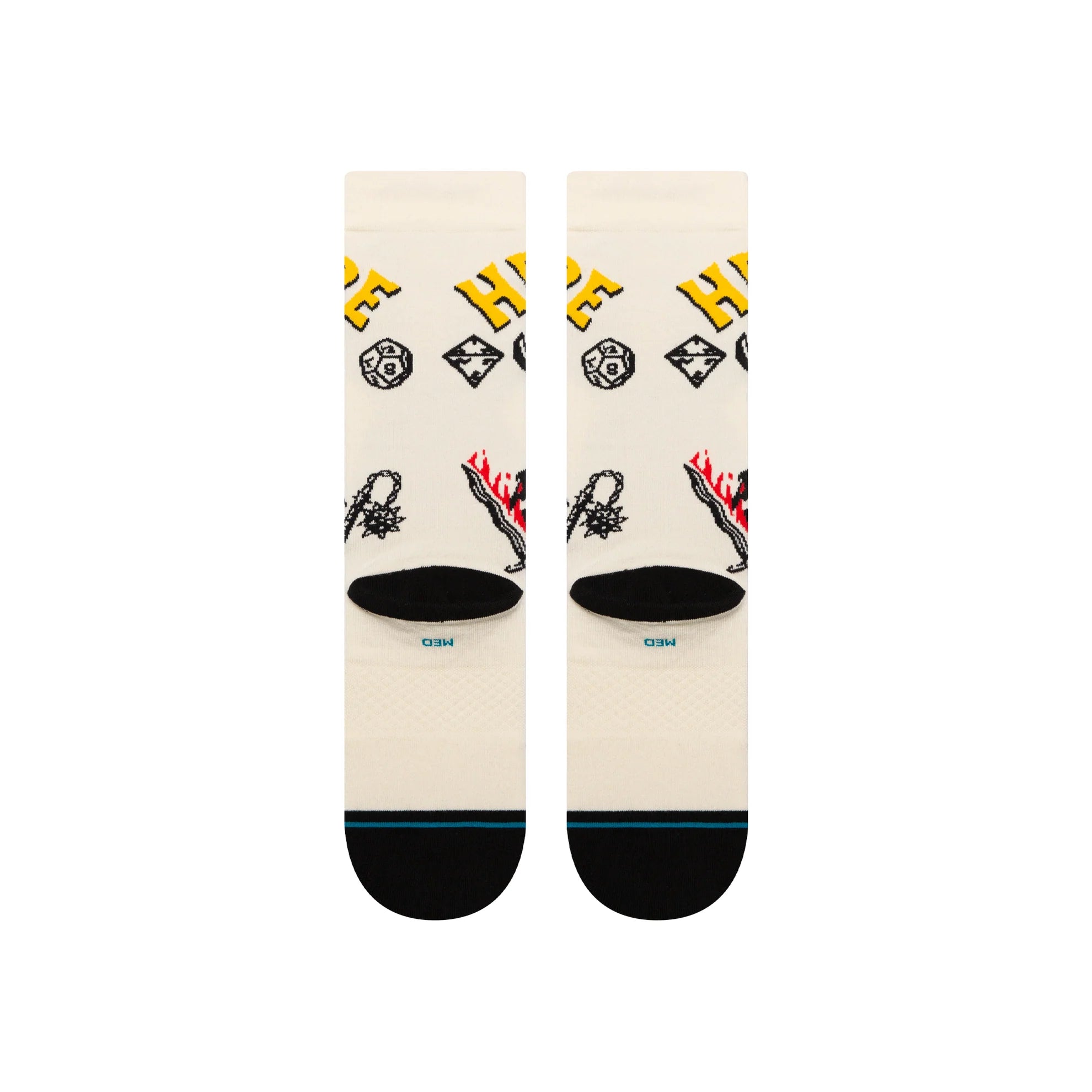 Stance x Stranger Things Hellfire Crew Socks - Vintage White