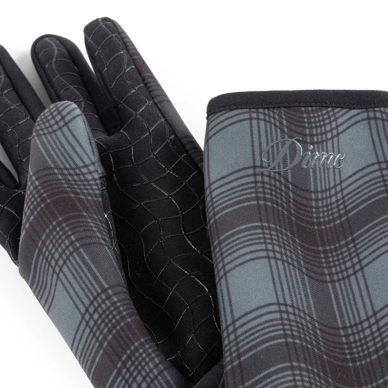 Dime City Plaid Gloves - Charcoal