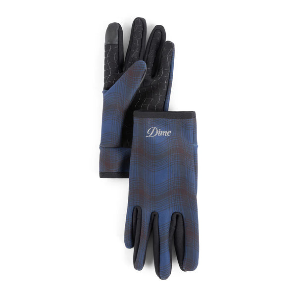 Dime City Plaid Gloves - Navy