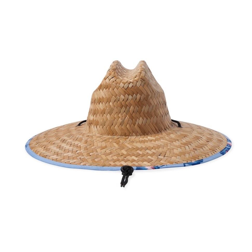 BRIXTON ALPHA SQUARE SUN HAT - TAN/DUSTY BLUE