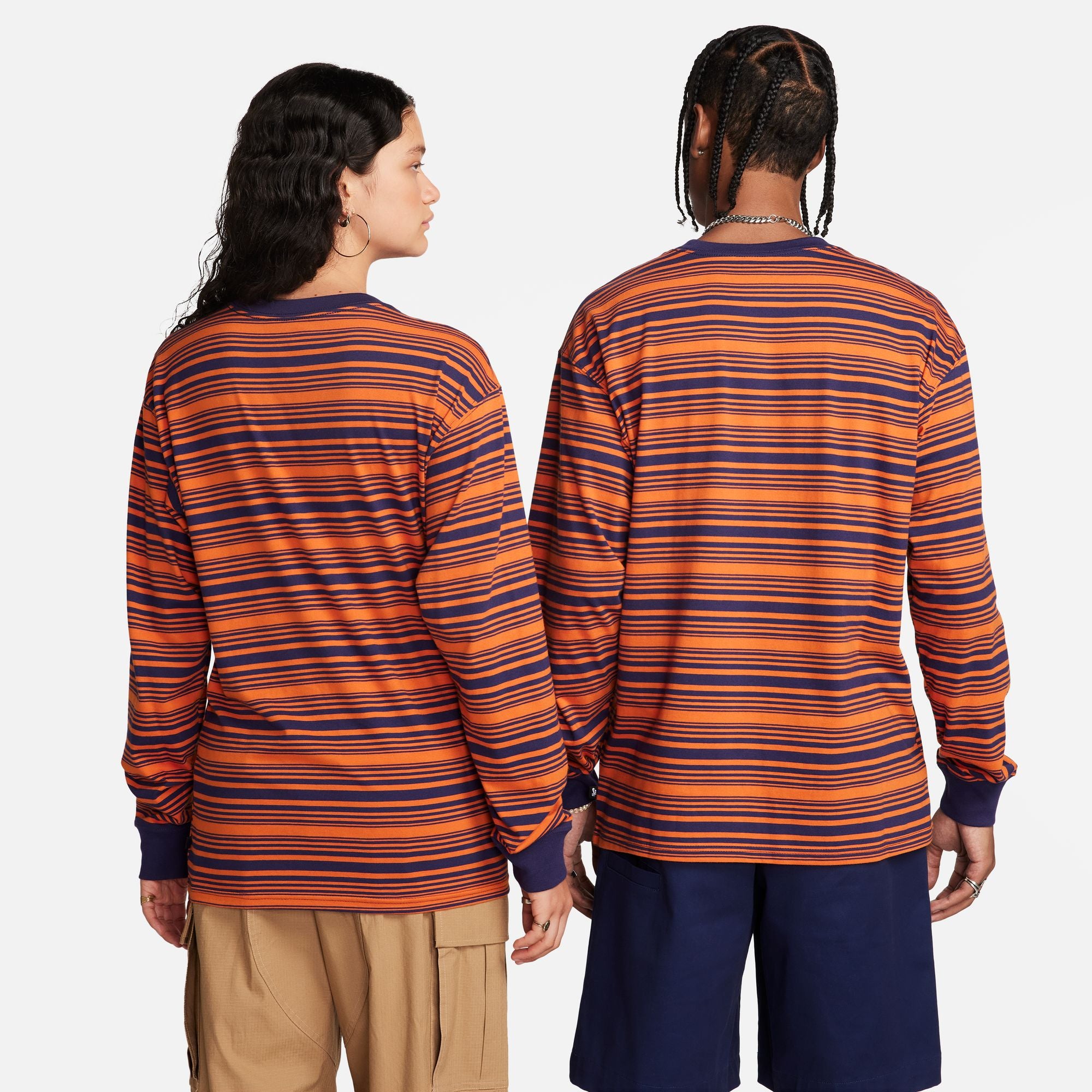 Nike SB Long-Sleeve Skate T-Shirt - Purple Ink/Campfire Orange