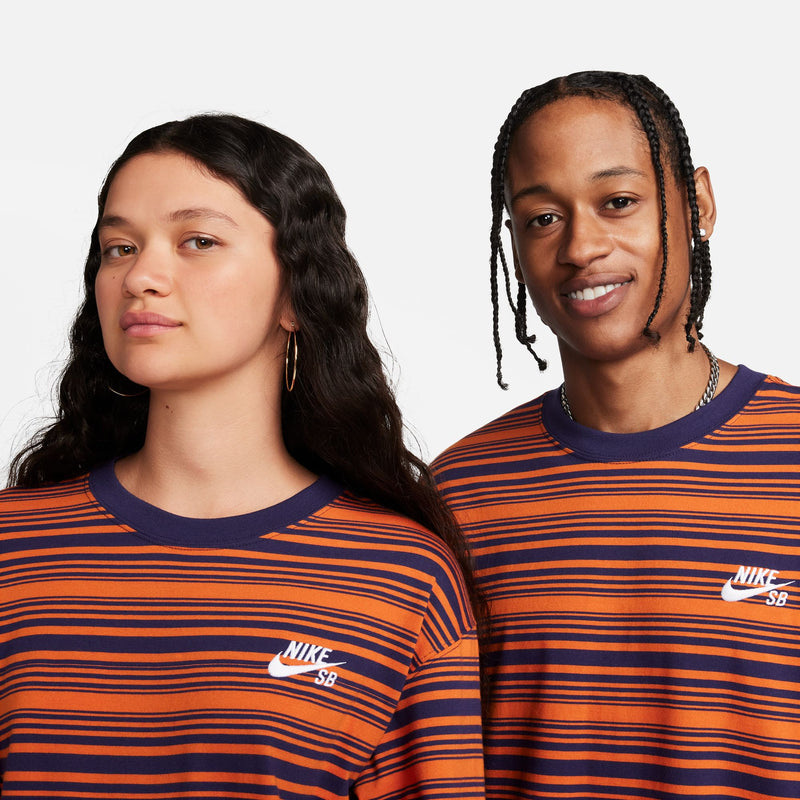 Nike SB Long-Sleeve Skate T-Shirt - Purple Ink/Campfire Orange