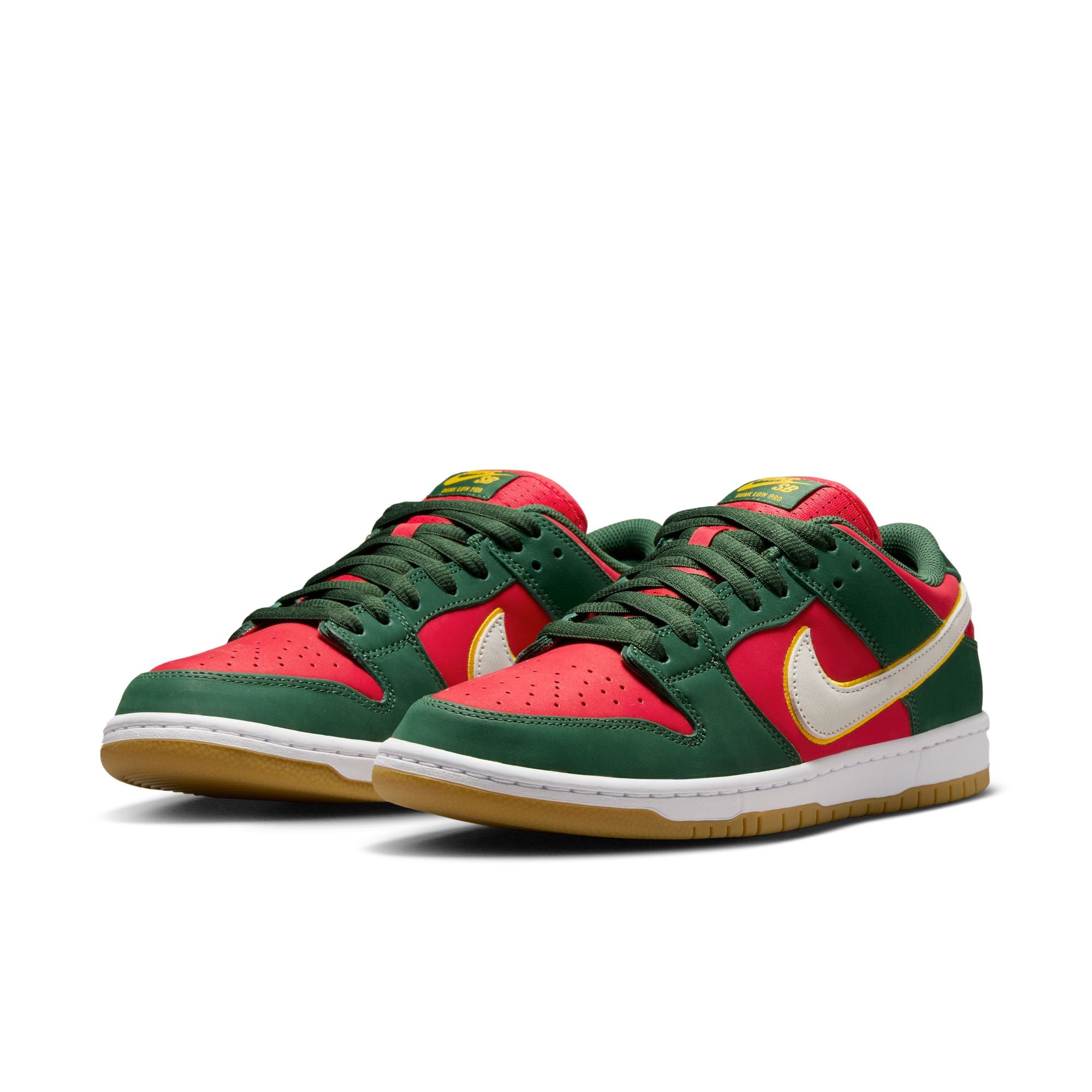 Nike SB Dunk Low Pro Premium Fir/White-University Gold-Fire Red