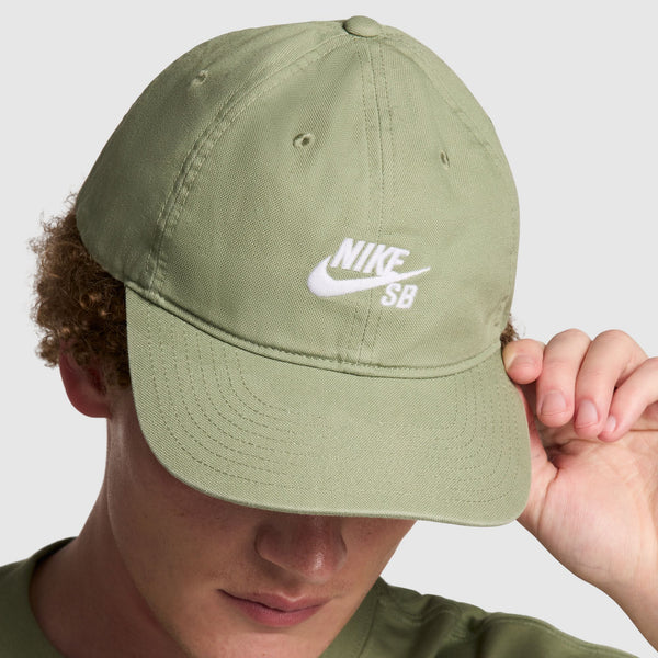 Nike SB Club Unstructured Skate Cap - Oil Green/White