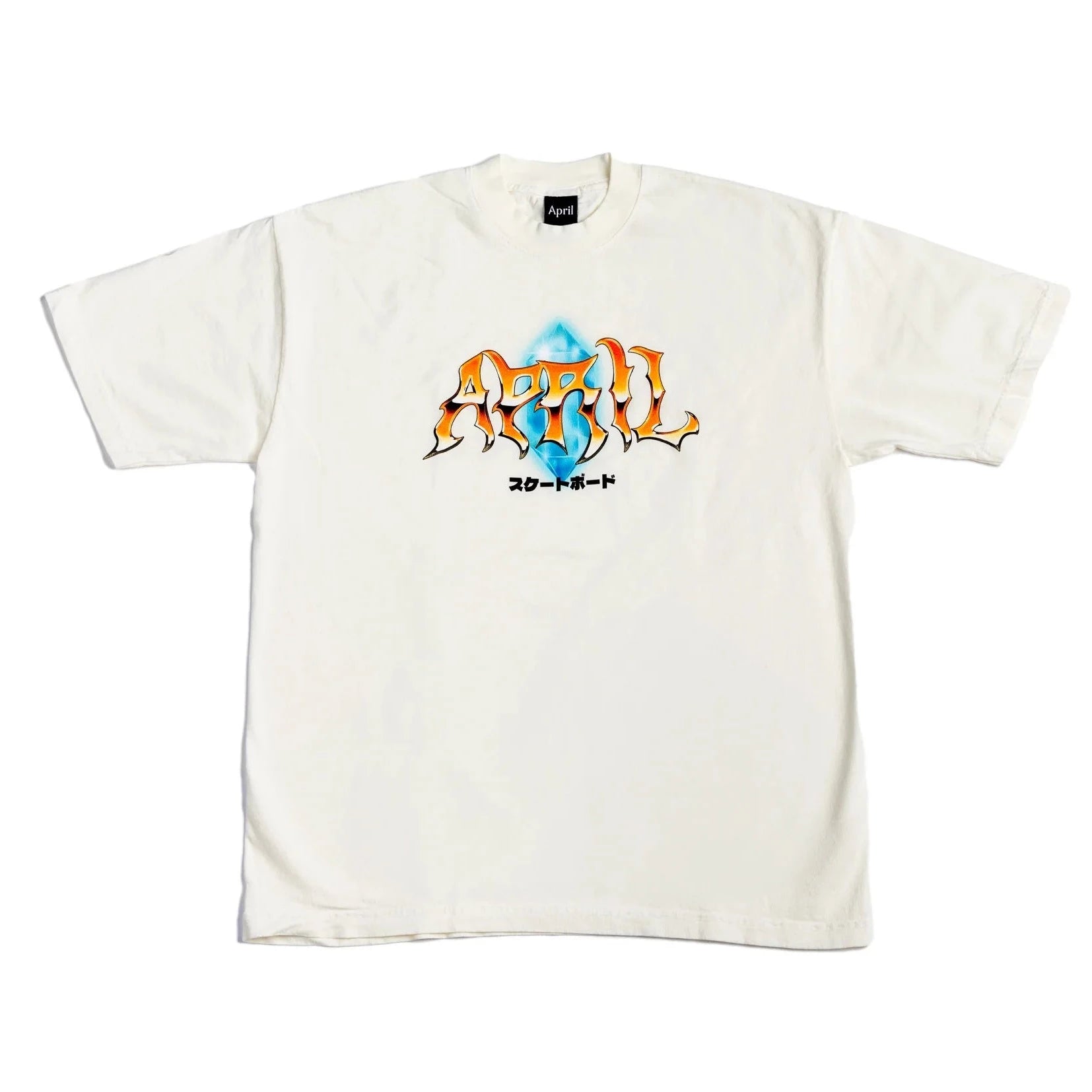 APRIL SKATEBOARDING TEE - OFF WHITE