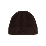 Dime Cursive Wool Beanie - Dark Brown