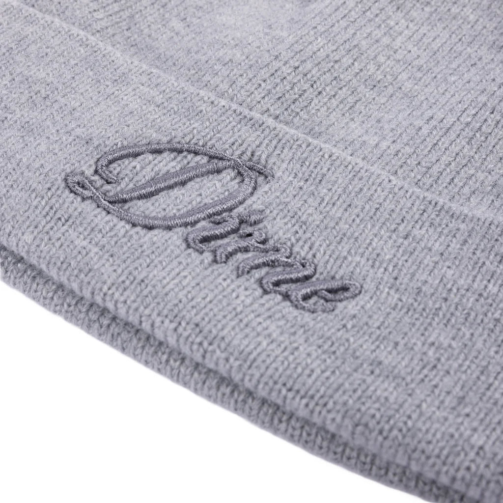 Dime Cursive Wool Beanie - Heather Grey