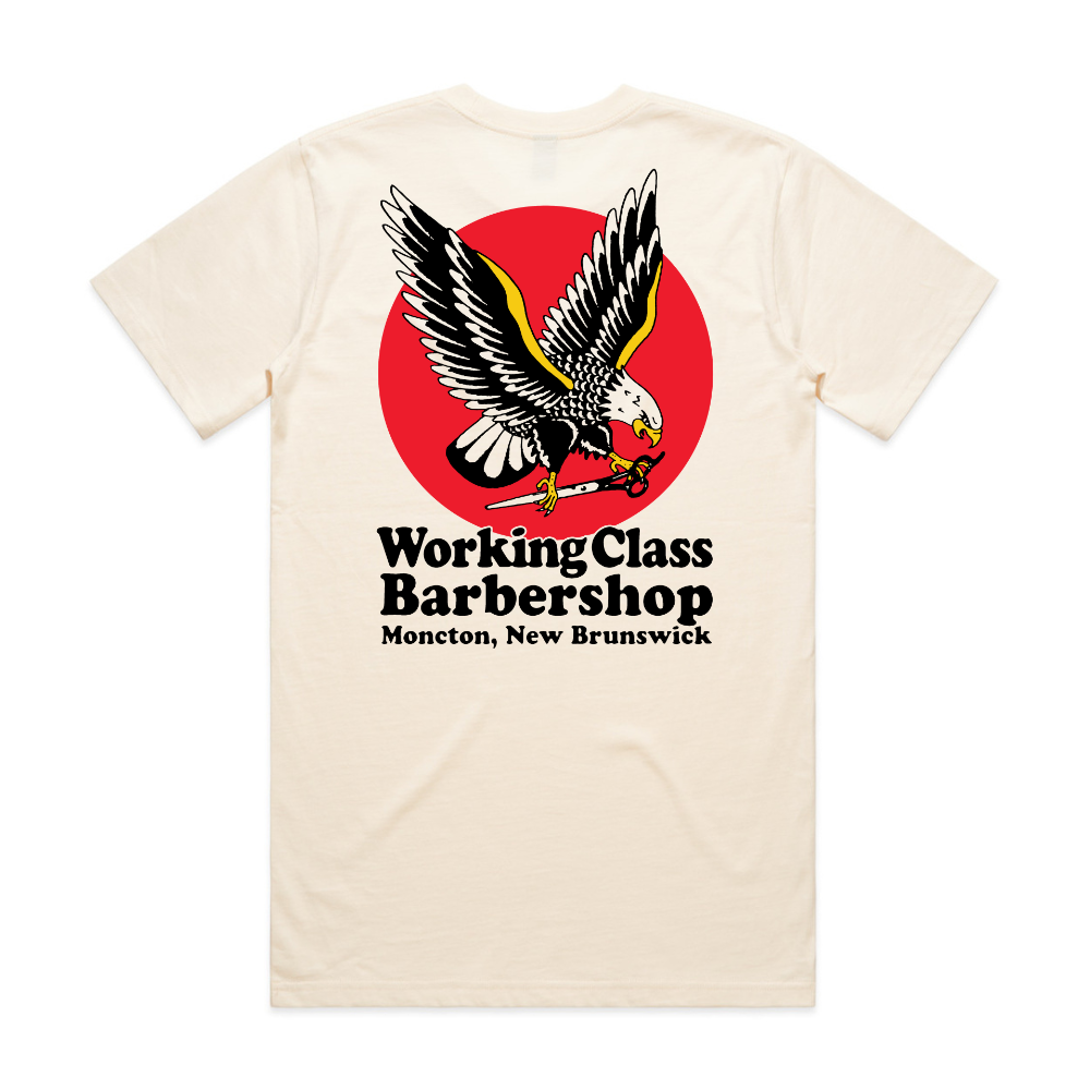 Working Class Barbershop Eagle Tee - Ivory/Black/Red/Yellow