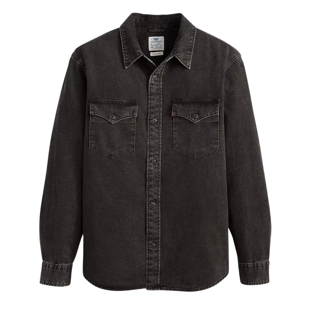 Levi's® Premium Relaxed Fit Western Shirt - Cava Washed Black - Grey