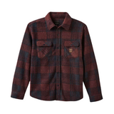 Brixton Bowery Arctic Stretch L/S Fleece - Cordovan Red/Washed Navy Plaid