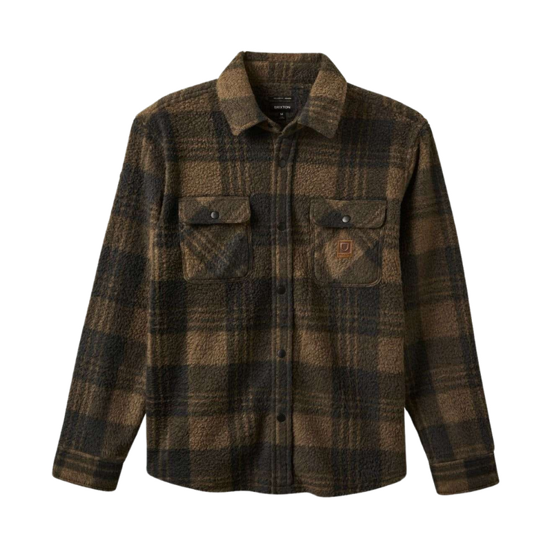 Brixton Bowery Arctic Stretch L/S Fleece - Burro Brown/Black Plaid