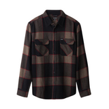 Brixton Bowery L/S Flannel - Heather Grey/Charcoal