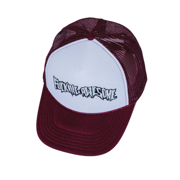 Fucking Awesome Scanner Warp Stamp Trucker Hat - Maroon