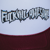 Fucking Awesome Scanner Warp Stamp Trucker Hat - Maroon