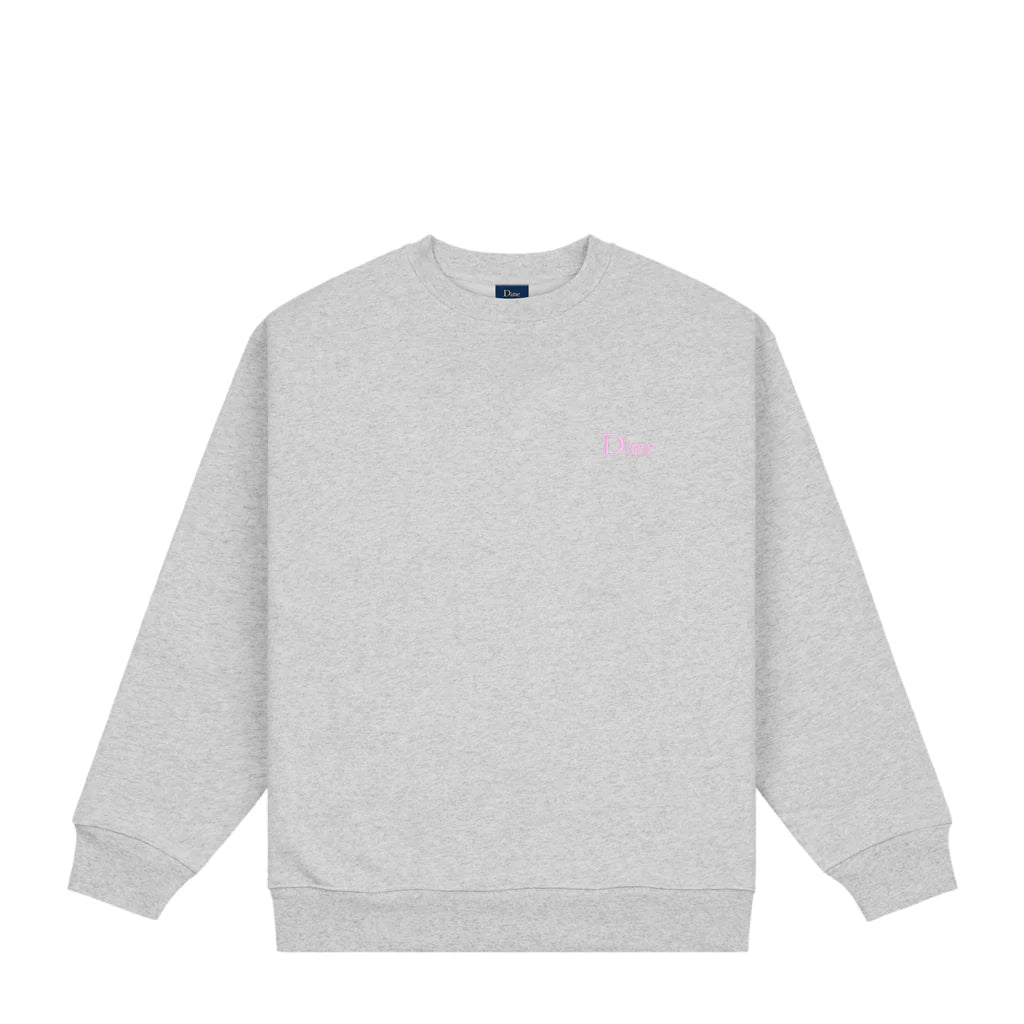 Dime Classic Small Logo Crewneck - Heather Grey