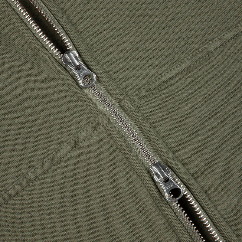 Dime Cursive Zip Hoodie - Army Green