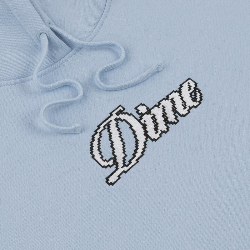 Dime Pixel Cursive Hoodie - Stone Ice