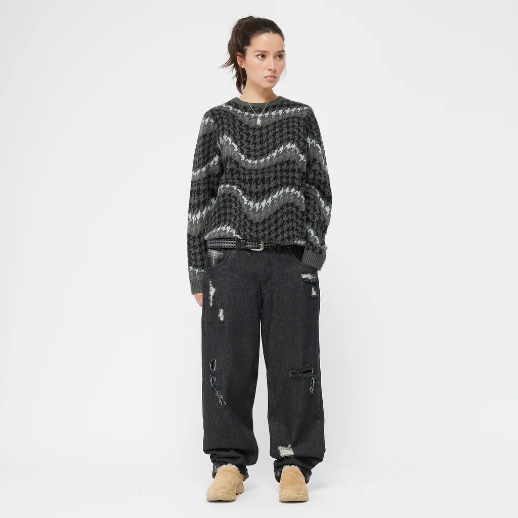 Dime Houndstooth Knit - Coal