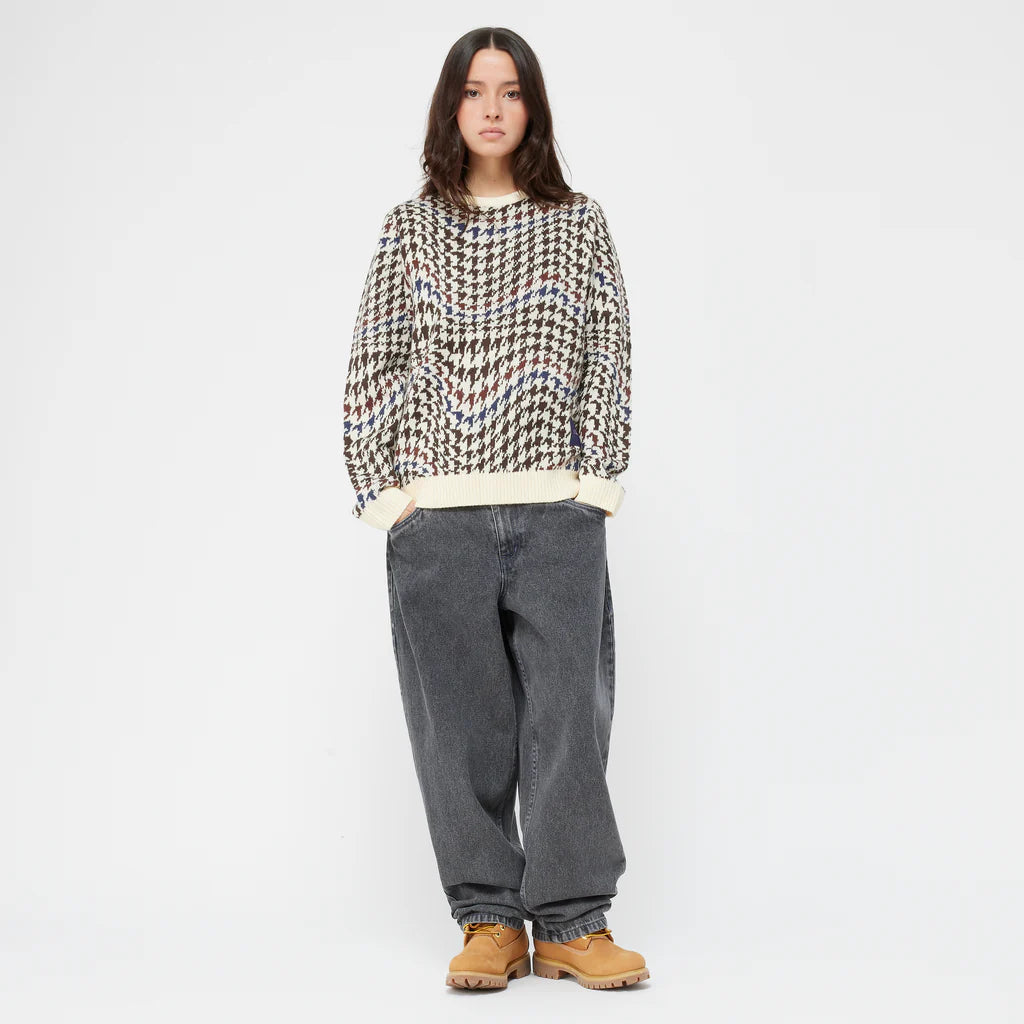 Dime Houndstooth Knit - Cream Multi