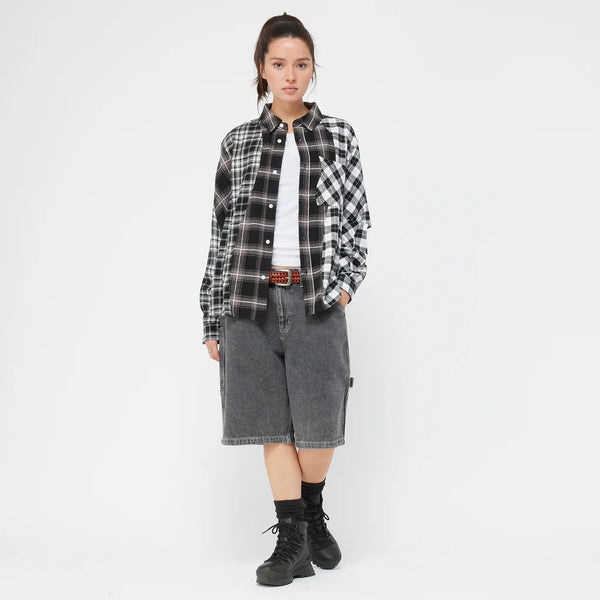 Dime Triple Plaid Shirt - Black