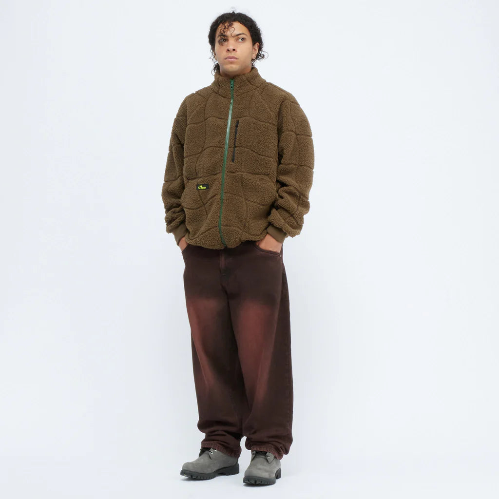 Dime Coverstitch Sherpa Fleece - Military Brown