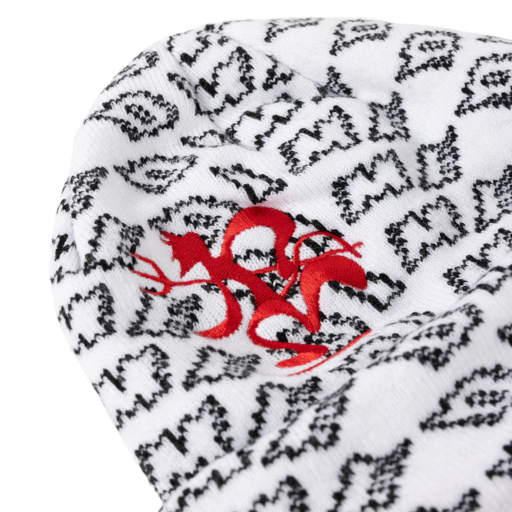 Dime Chopper Fold Beanie - White