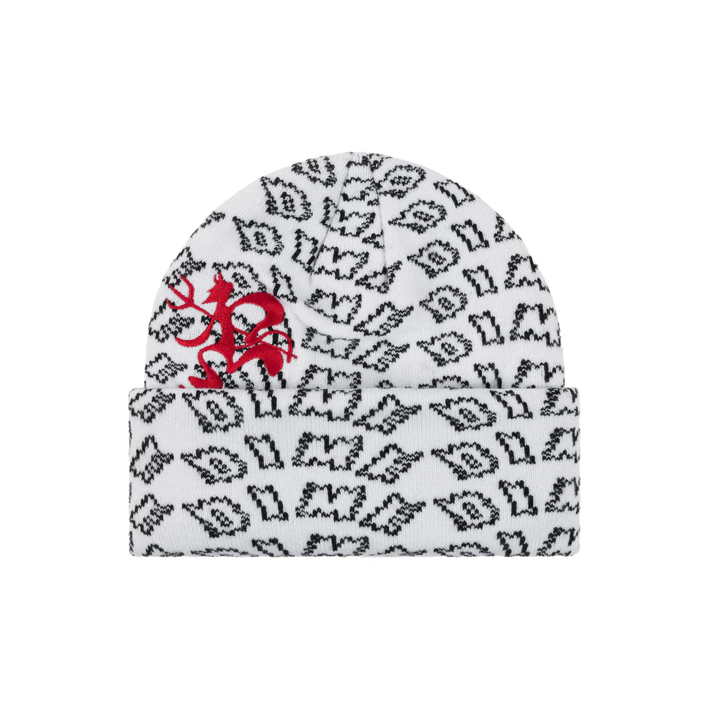 Dime Chopper Fold Beanie - White