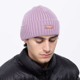 Dime Cursive Fold Beanie - Pink Lylac