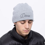 Dime Cursive Wool Beanie - Heather Grey