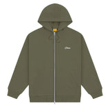 Dime Cursive Zip Hoodie - Army Green