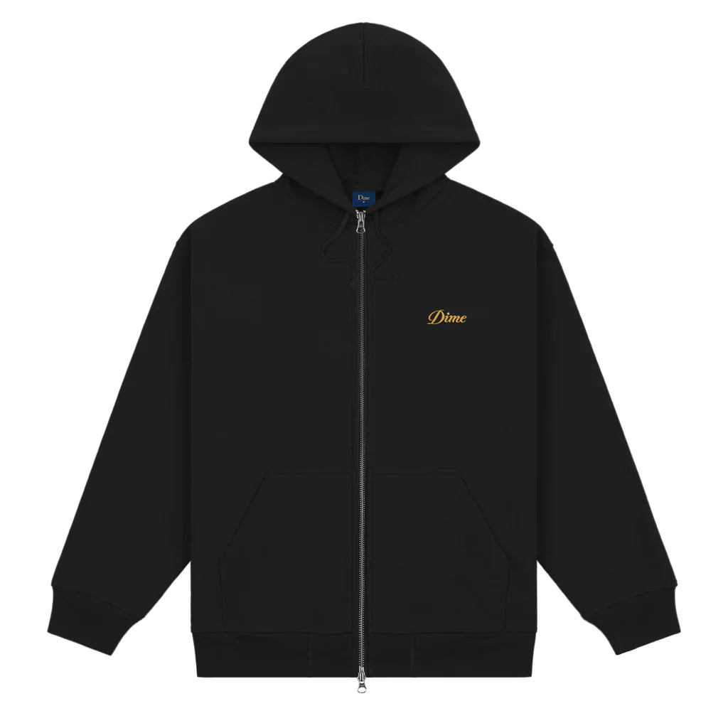 Dime Cursive Small Logo Zip-Hoodie - Black