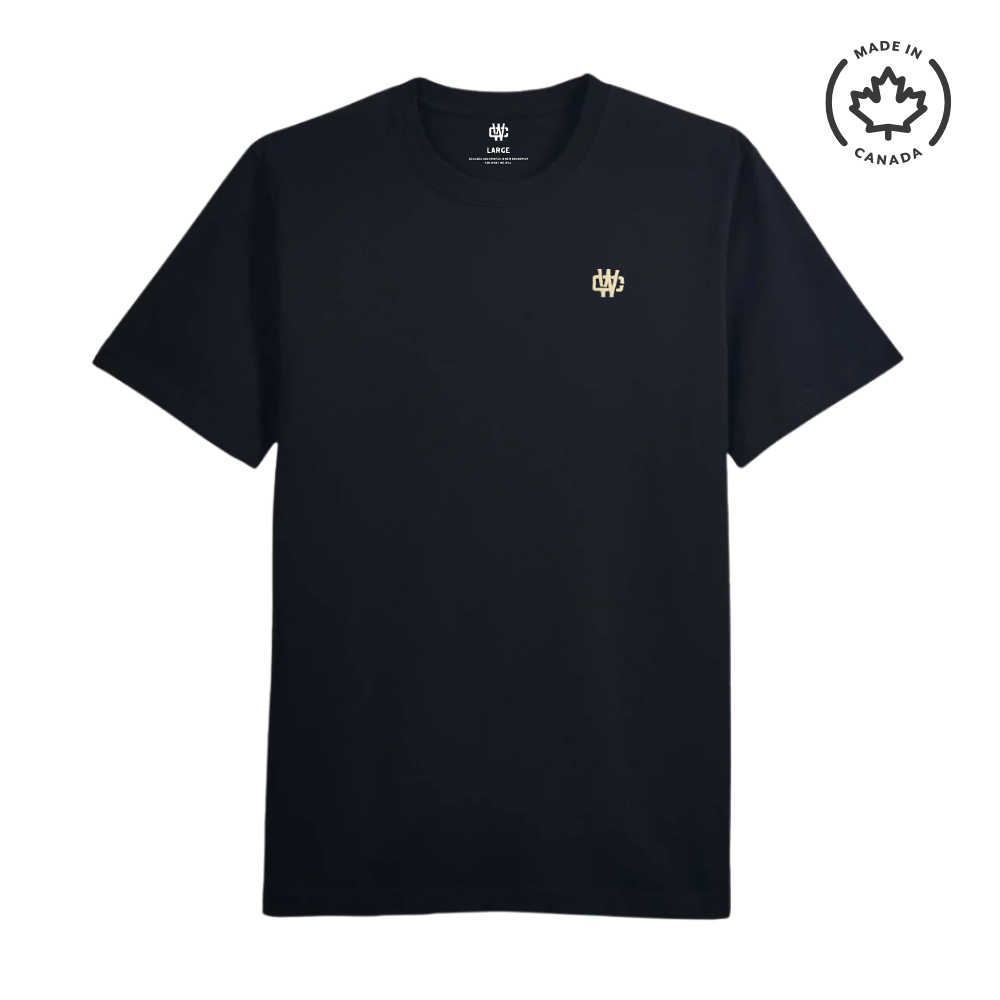 Working Class Monogram Embroidery Tee - Black/White Gold