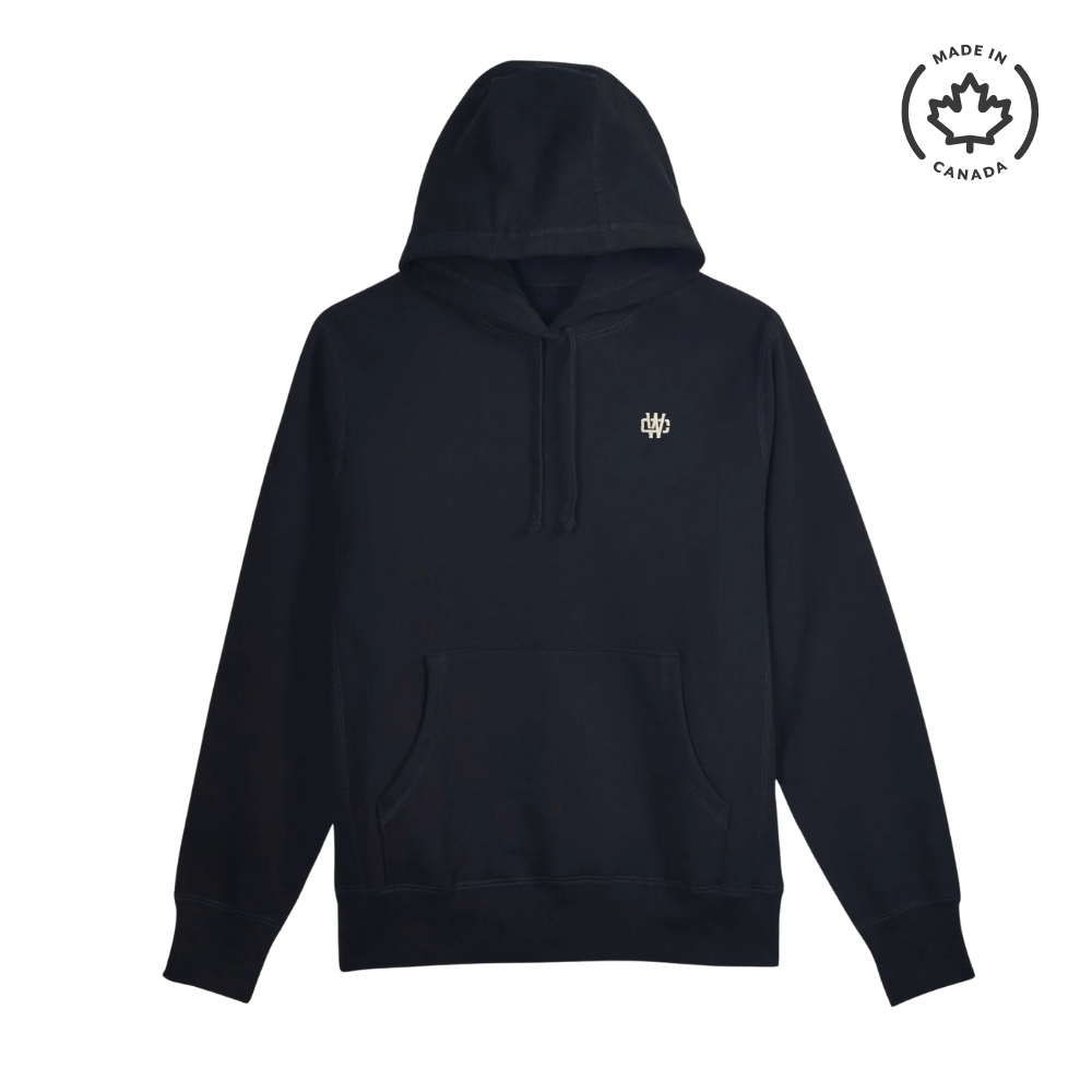 Working Class Monogram Embroidery Hoodie - Black/White Gold