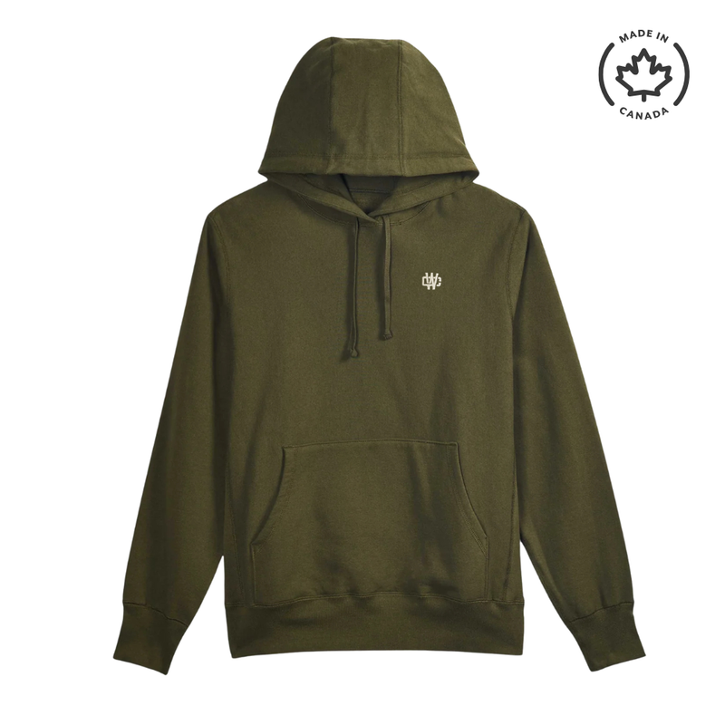 Working Class Monogram Embroidery Hoodie - Olive/White Gold