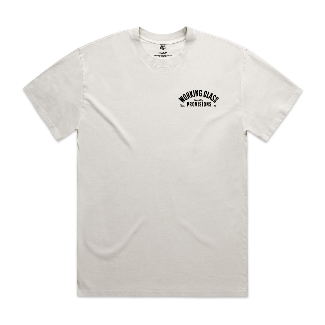 Working Class Heavy Provisions Tee - Faded Bone/Black