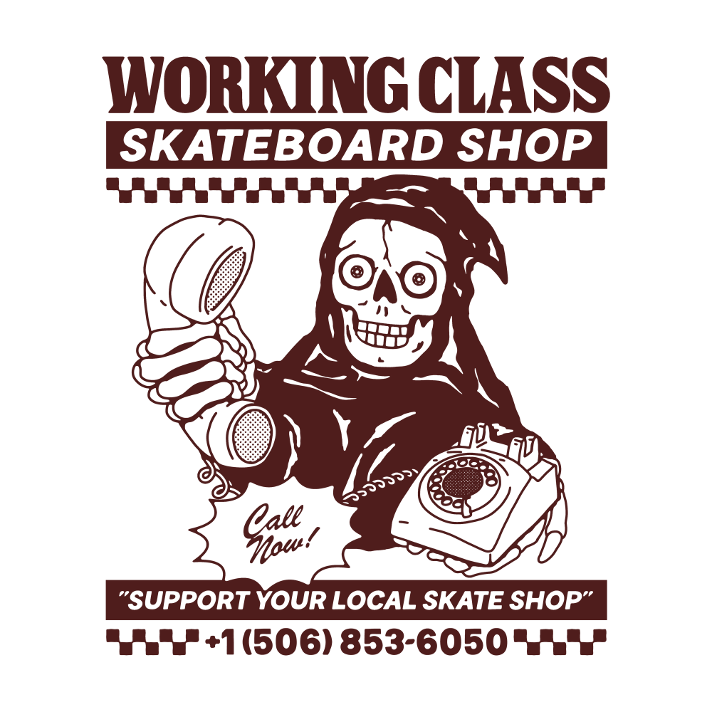 Working Class Skate Reaper Tee - Ivory/Brick (SSD)