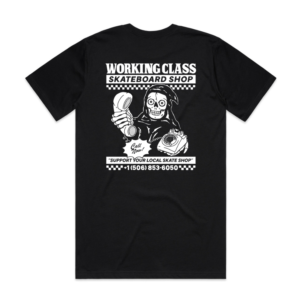 Working Class Skate Reaper Tee - Black/White